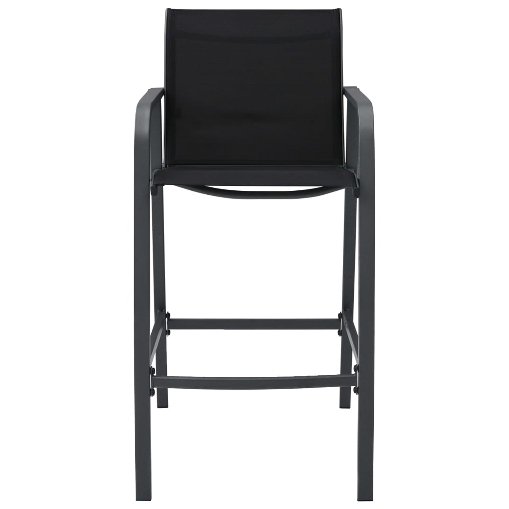 vidaXL Cadeiras de bar para jardim 4 pcs textilene preto
