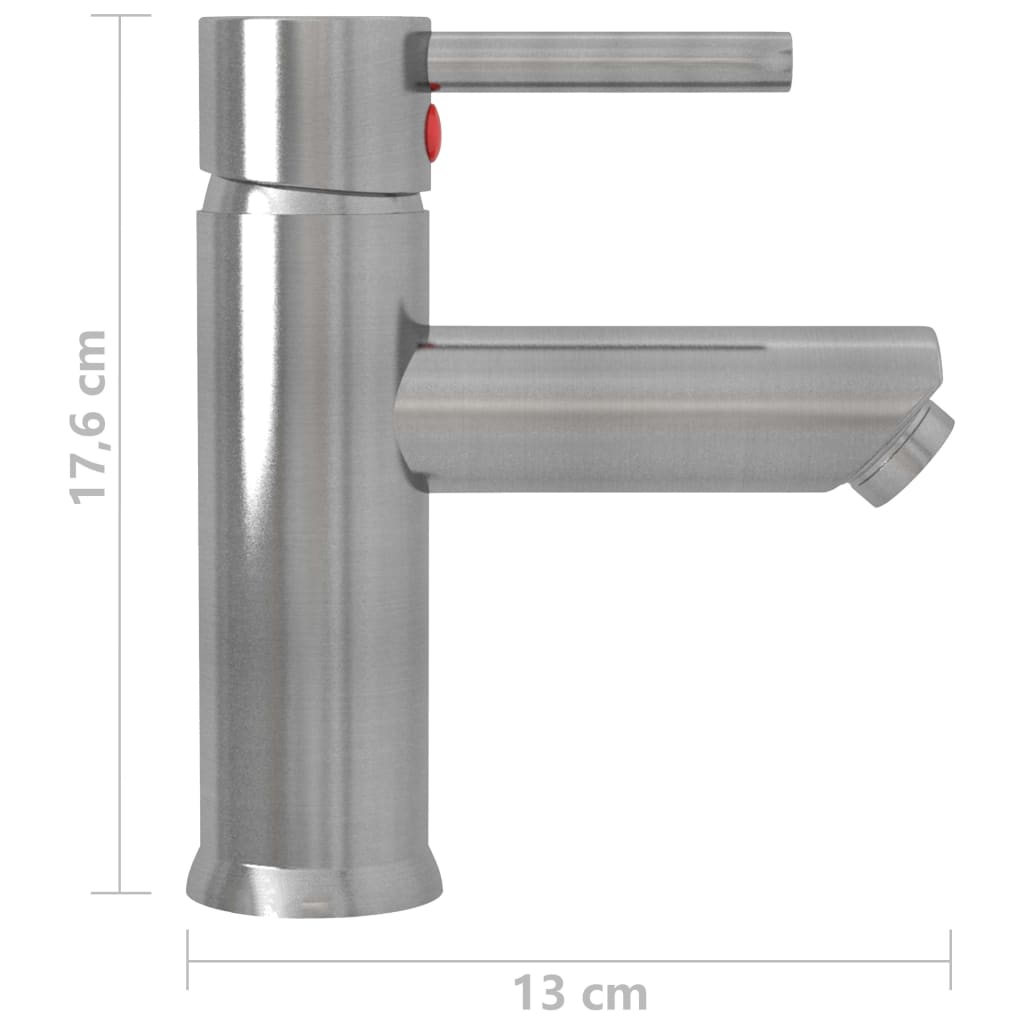 vidaXL Torneira para lavatório de casa de banho 130x176 mm prata