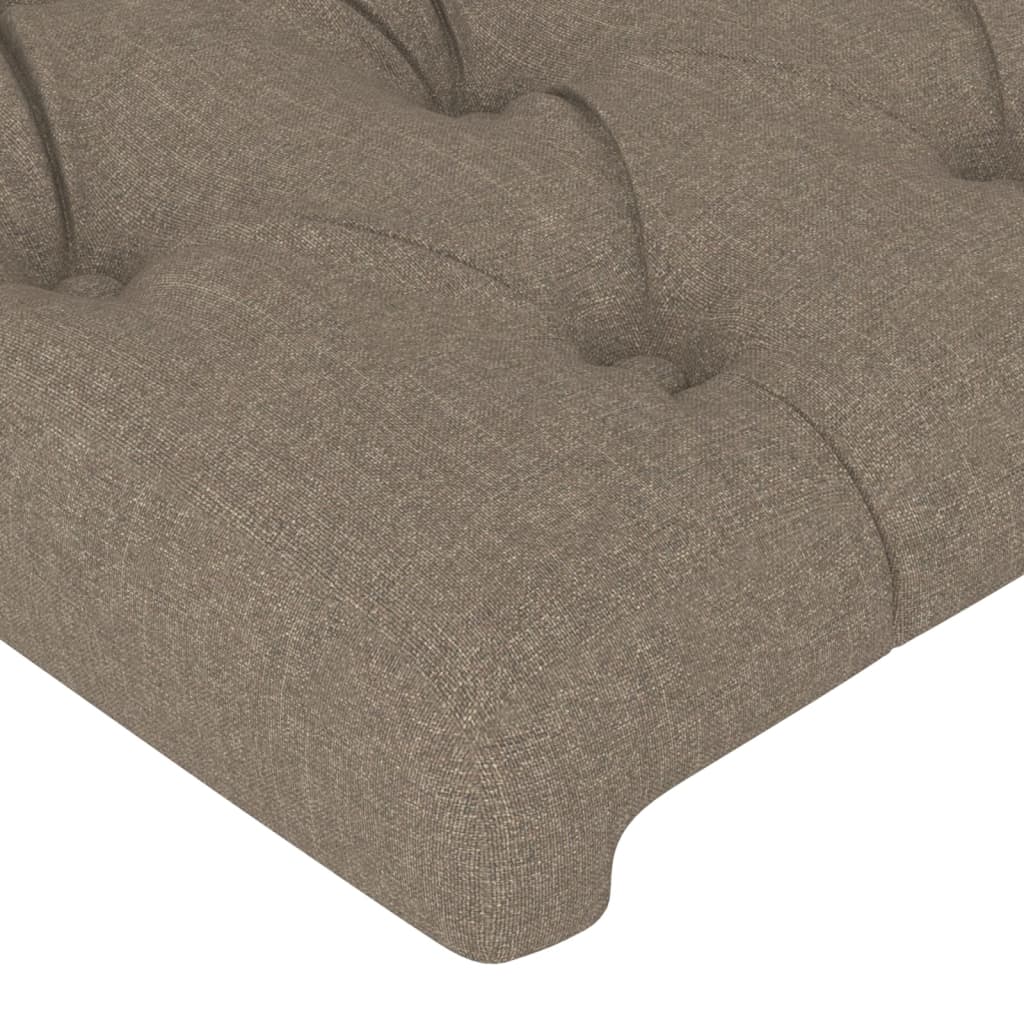 vidaXL Cabeceira cama abas tecido 203x16x118/128 cm cinza-acastanhado