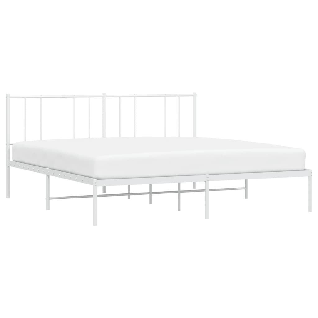 vidaXL Estrutura de cama com cabeceira 200x200 cm metal branco