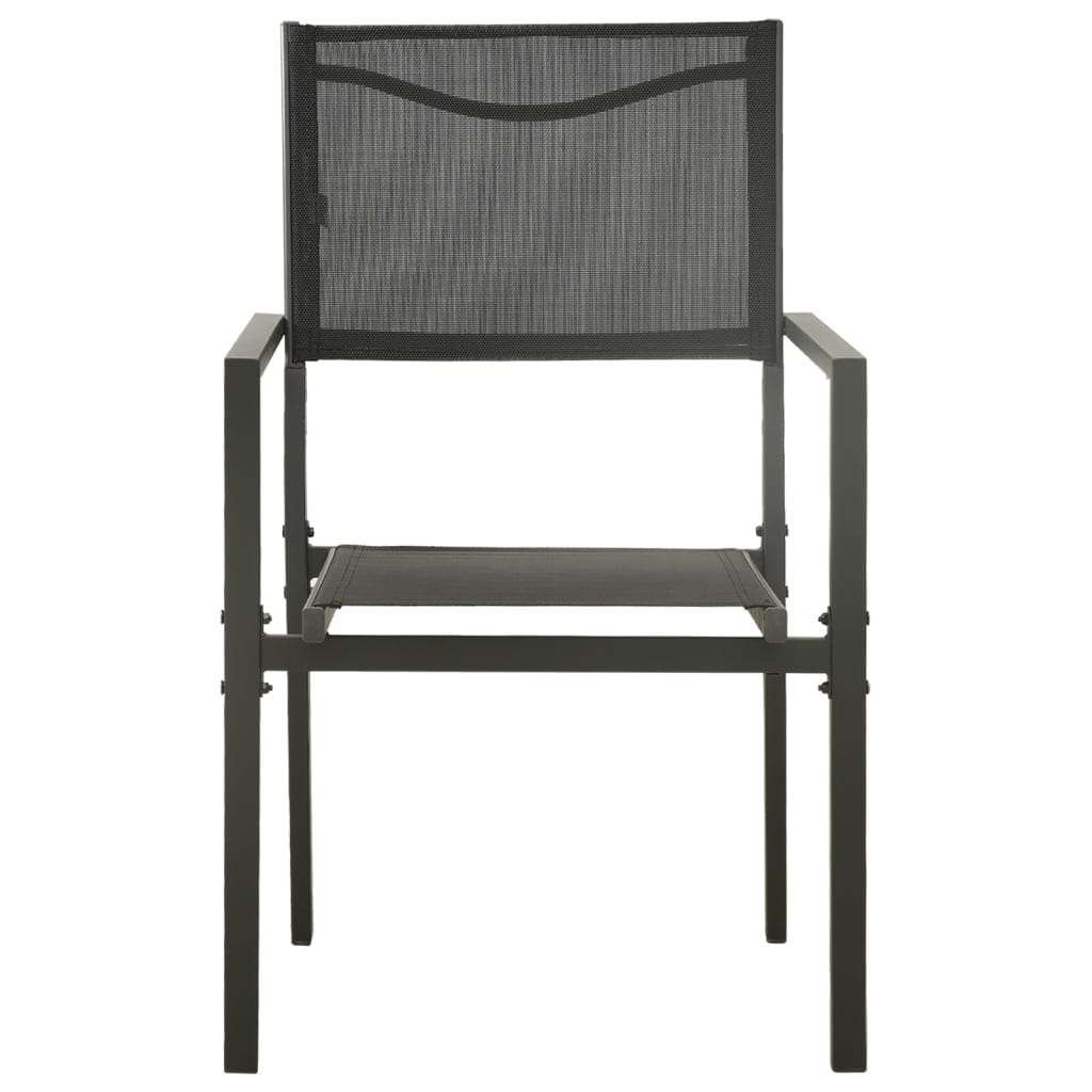 vidaXL Cadeiras de jardim 4 pcs textilene e aço preto/antracite