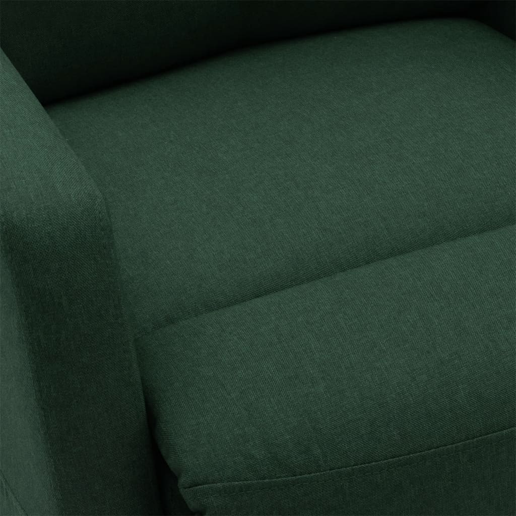 vidaXL Poltrona elevatória tecido verde-escuro