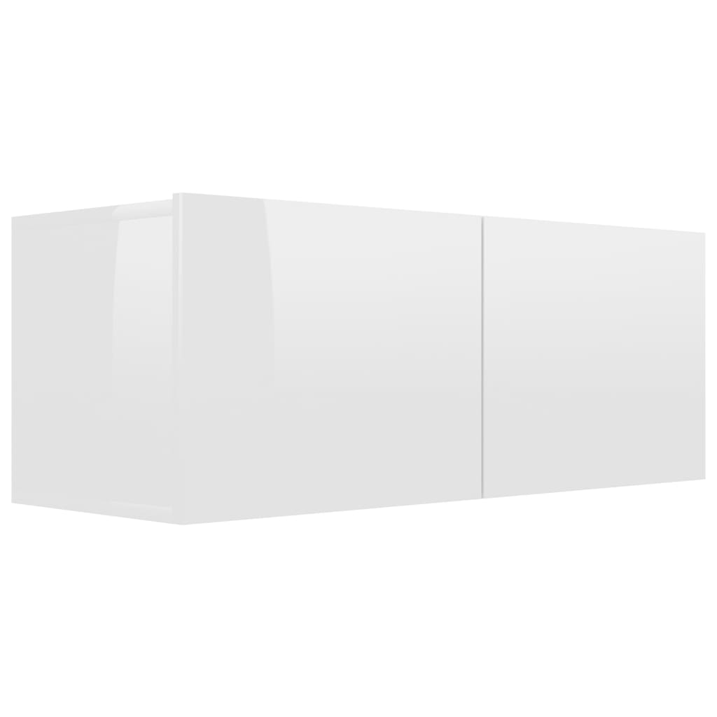 vidaXL 3 pcs conjunto móveis de TV madeira processada branco brilhante