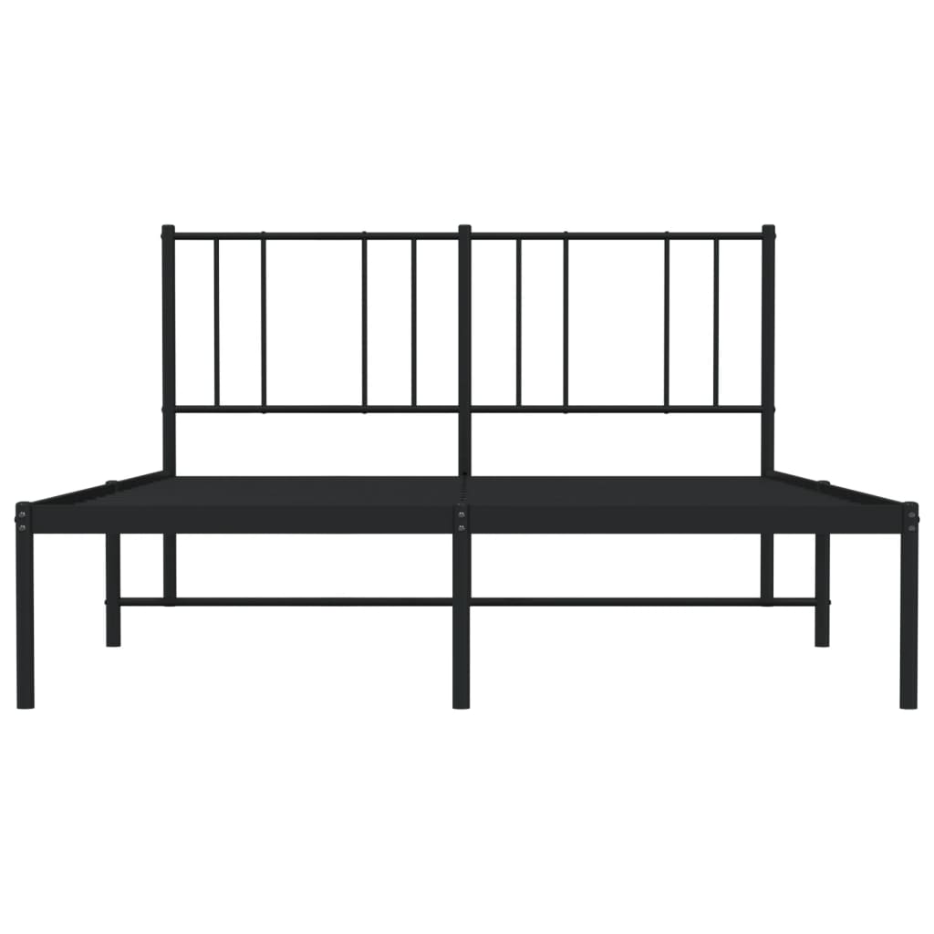 vidaXL Estrutura de cama com cabeceira 140x200 cm metal preto