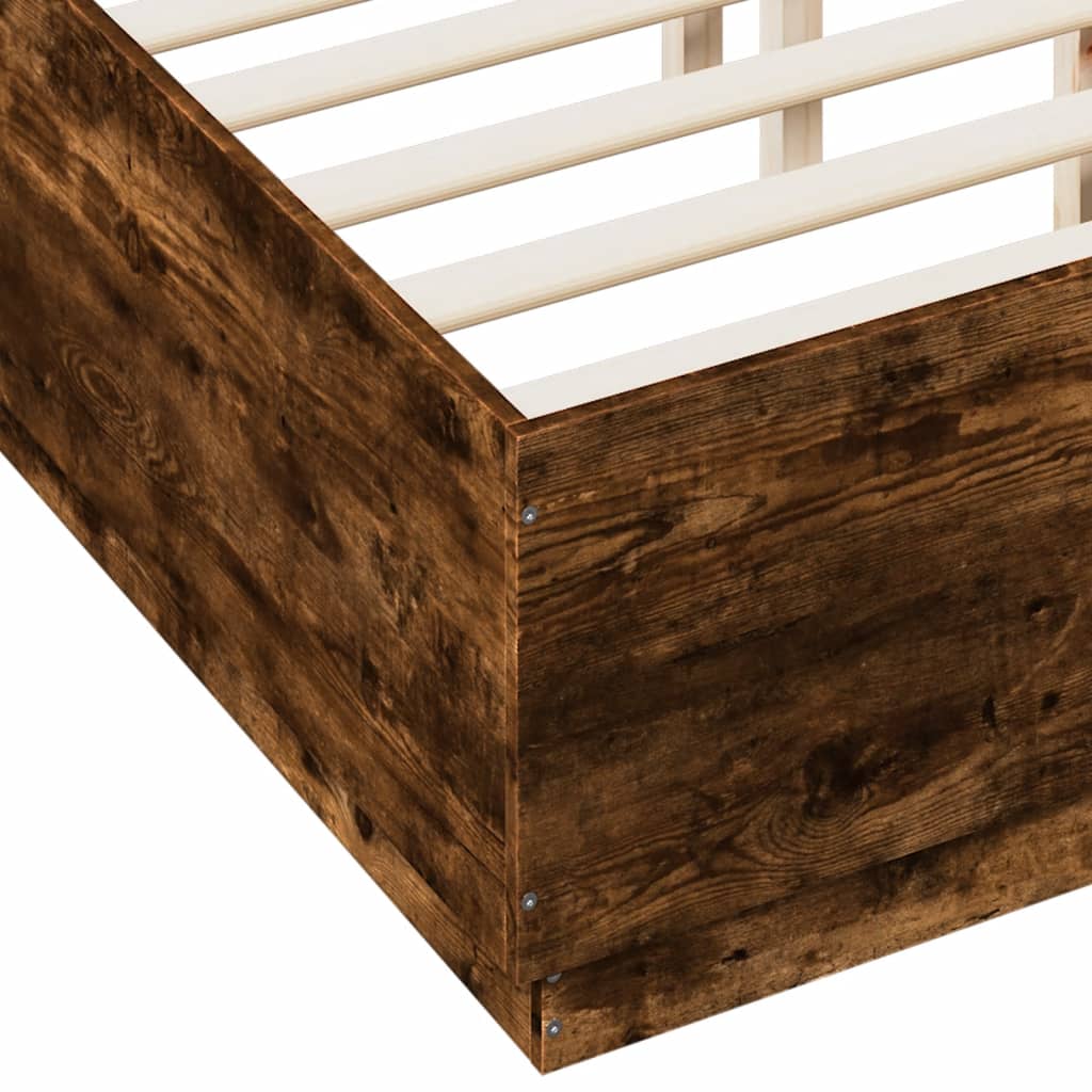 vidaXL Estrutura cama 120x190 cm derivados de madeira carvalho fumado