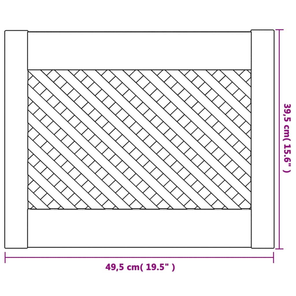 vidaXL Portas de armário design treliça 2 pcs 49,5x39,5cm pinho maciço