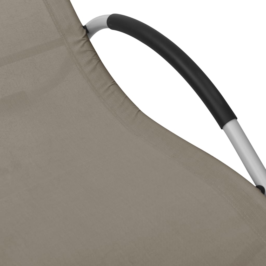 vidaXL Espreguiçadeira textilene cinzento-acastanhado e cinzento