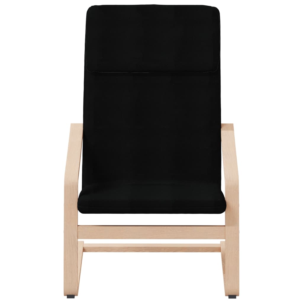 vidaXL Cadeira de descanso com banco p/ pés tecido preto