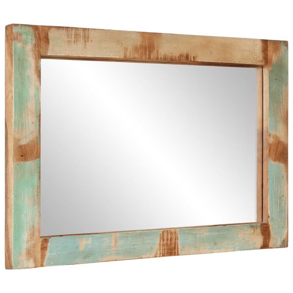 vidaXL Espelho 70x50 cm madeira recuperada maciça e vidro