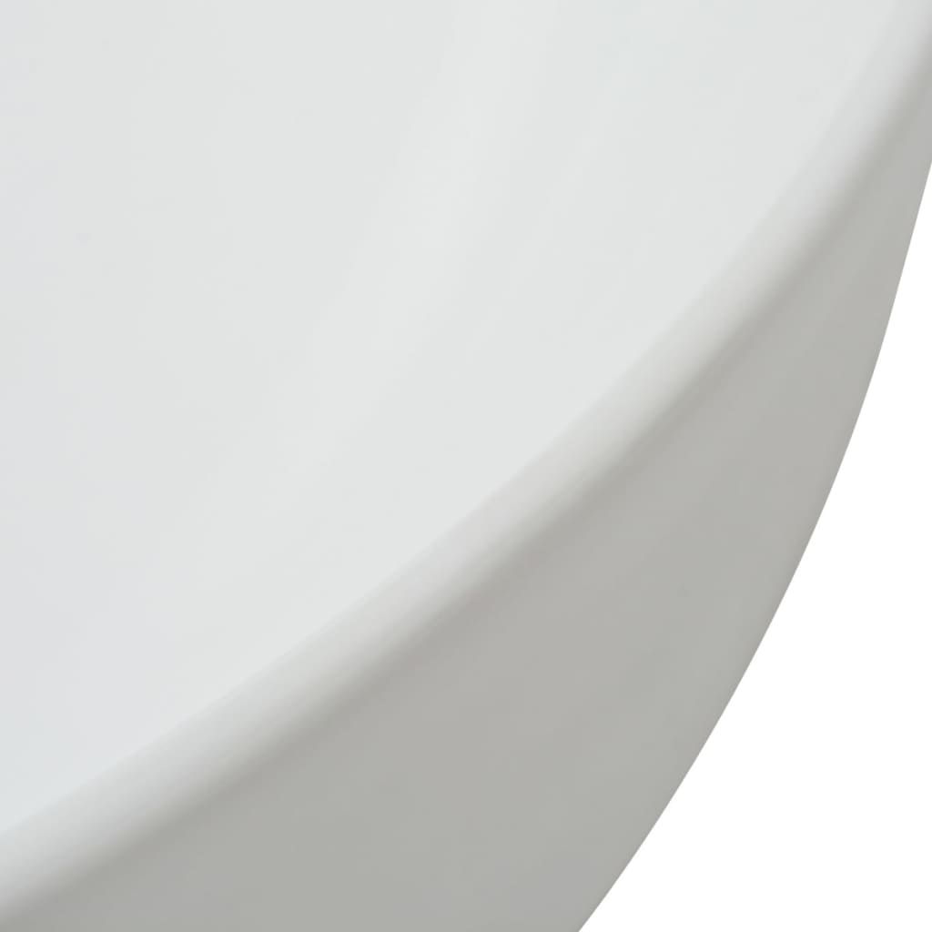 vidaXL Lavatório triangular em cerâmica branco 50,5x41x12 cm