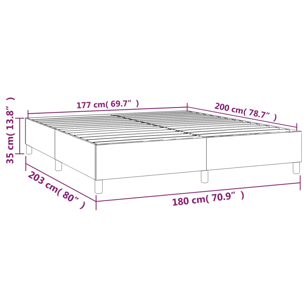 vidaXL Estrutura de cama com molas 180x200 cm tecido cinzento-escuro