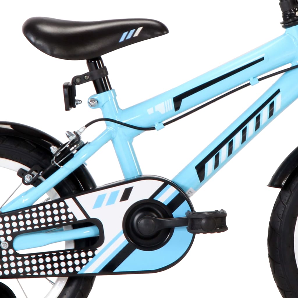 vidaXL Bicicleta de criança roda 14" preto e azul