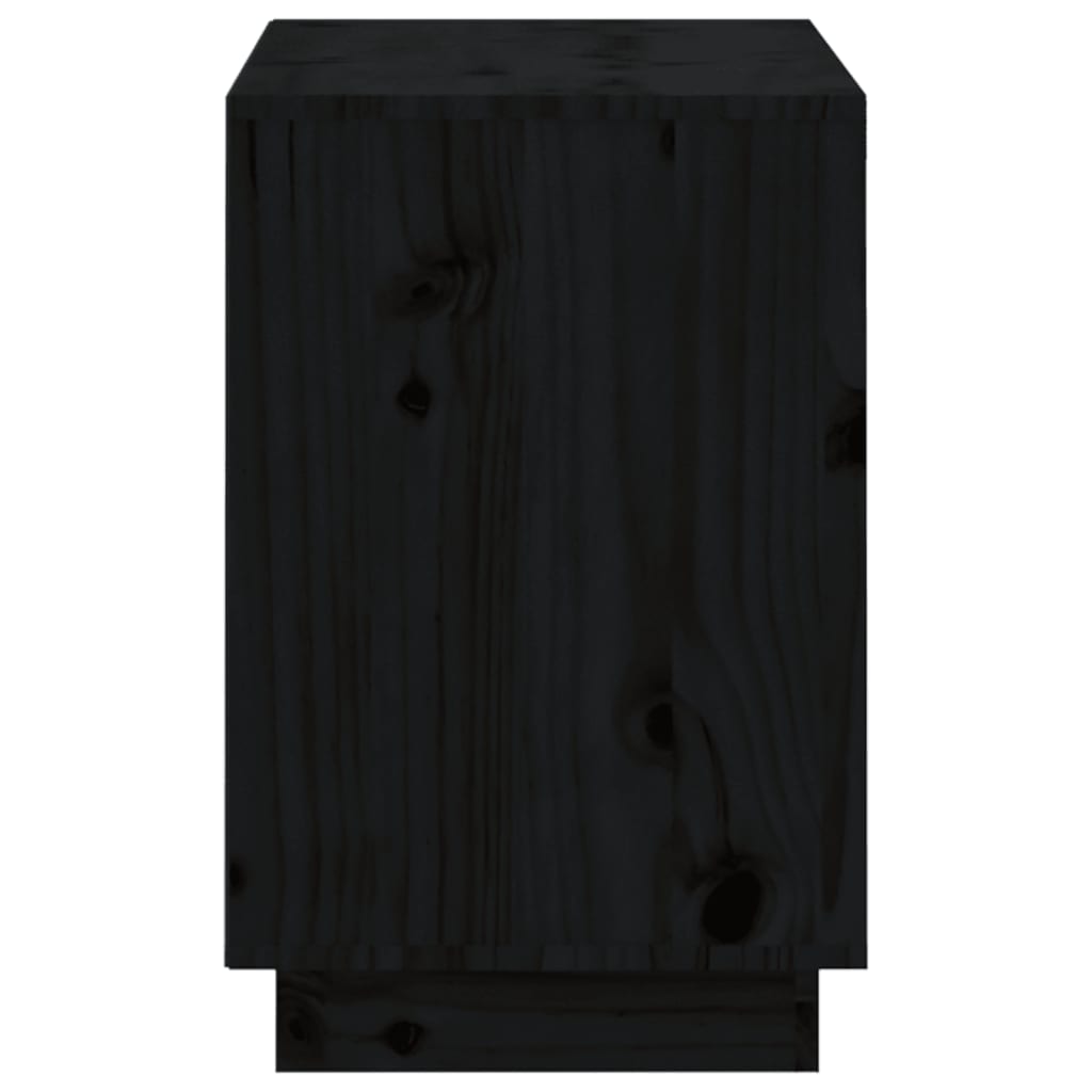 vidaXL Sapateira 110x34x52 cm madeira de pinho maciça preto