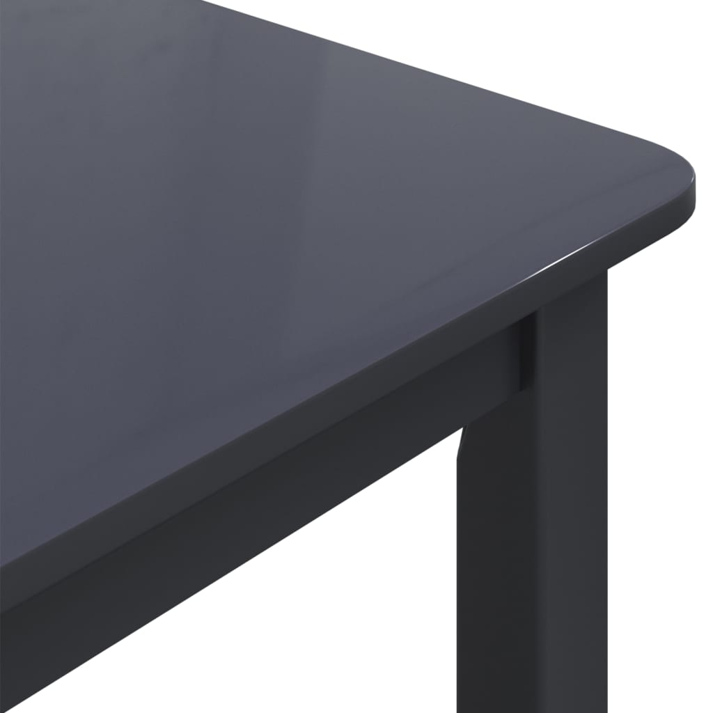 vidaXL Mesa de jantar 114x71x75cm madeira de seringueira maciça preto