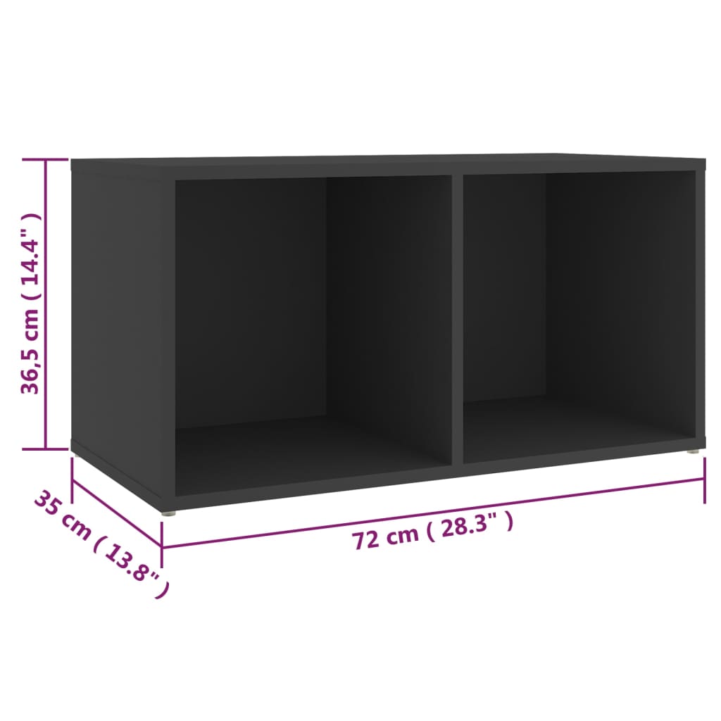vidaXL Móveis de TV 2 pcs 72x35x36,5 cm contraplacado cinzento
