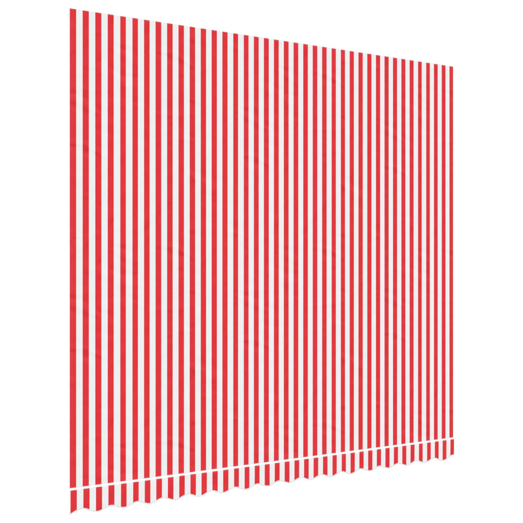vidaXL Tecido de substituição p/ toldo 4x3,5 m riscas vermelho/branco