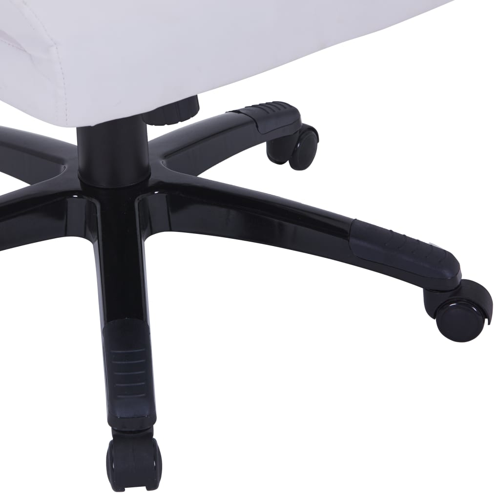 vidaXL Cadeira giratória ajustável couro artificial branco