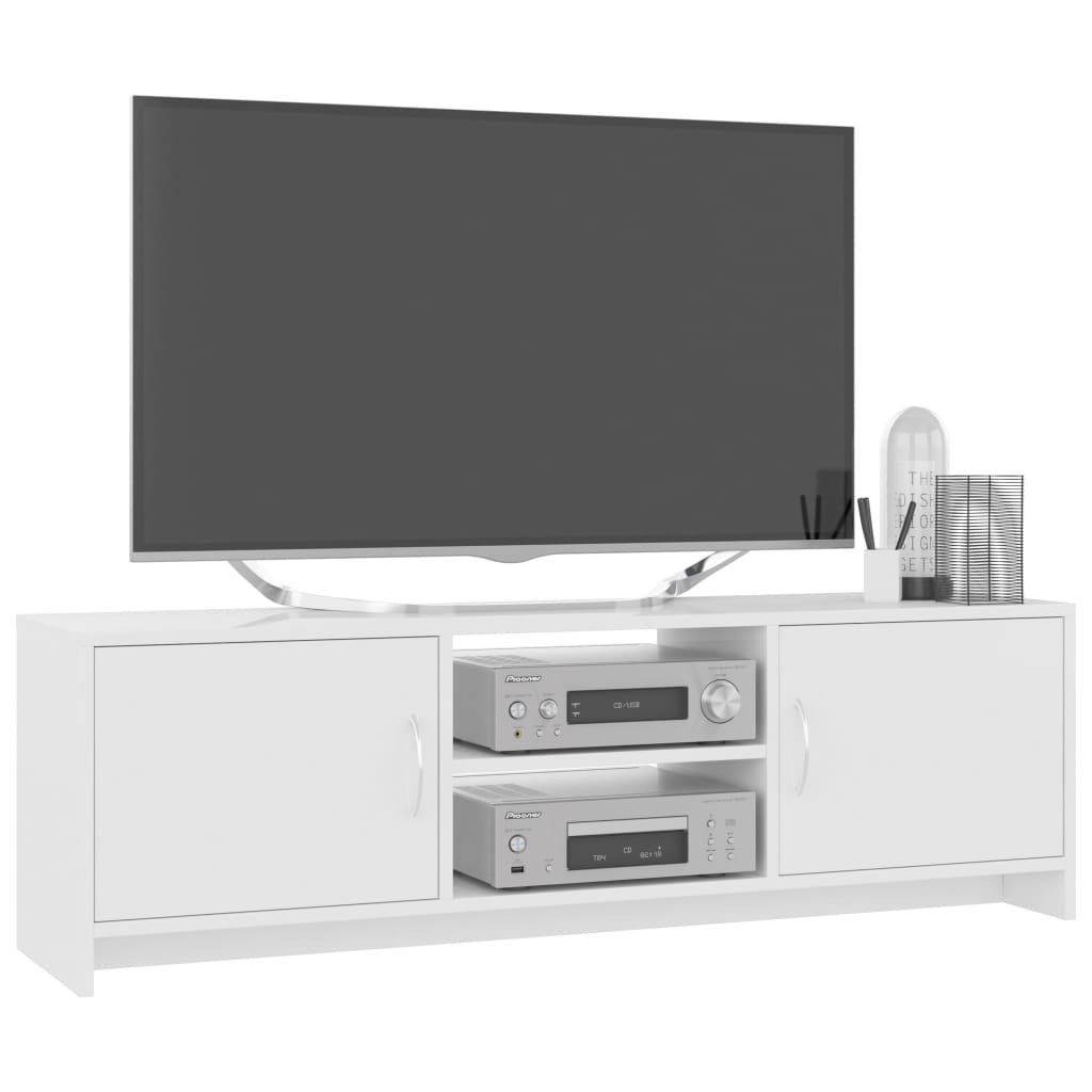 vidaXL Móvel de TV 120x30x37,5 cm contraplacado branco brilhante
