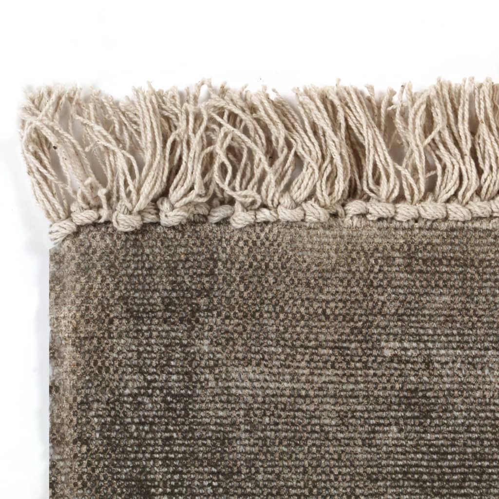 vidaXL Tapete Kilim em algodão 120x180 cm cinzento-acastanhado