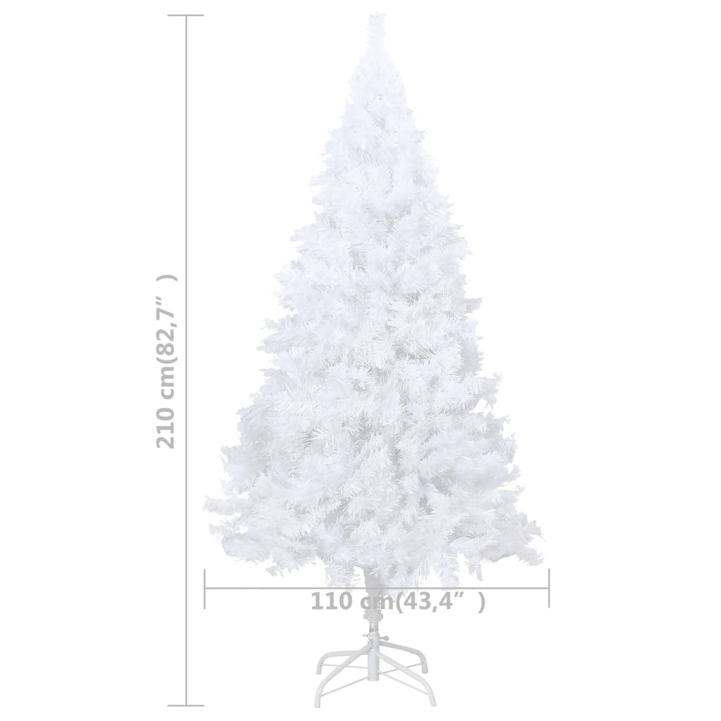 vidaXL Árvore Natal artificial pré-iluminada c/ bolas PVC branco