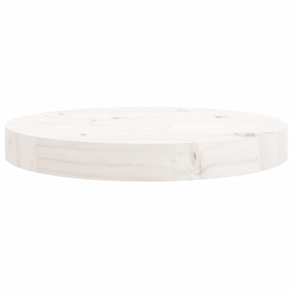 vidaXL Tampo de mesa redondo Ø30x3 cm madeira de pinho maciça branco