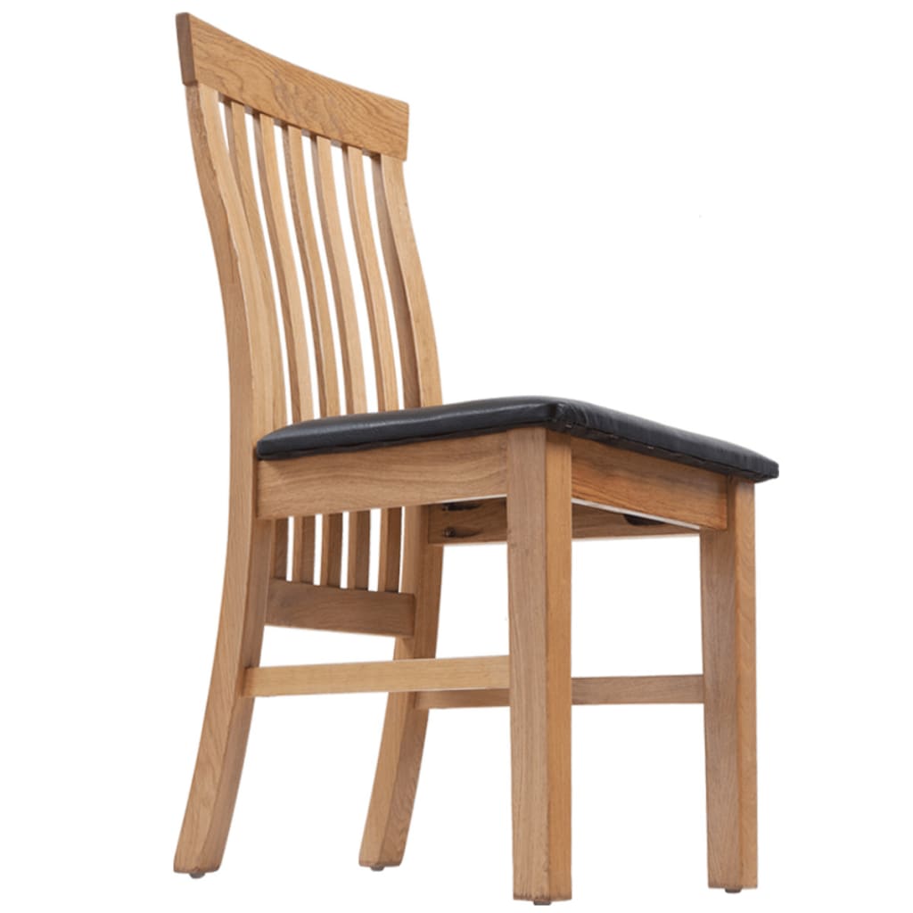 vidaXL Cadeiras jantar 2 pcs madeira carvalho maciça/couro artificial