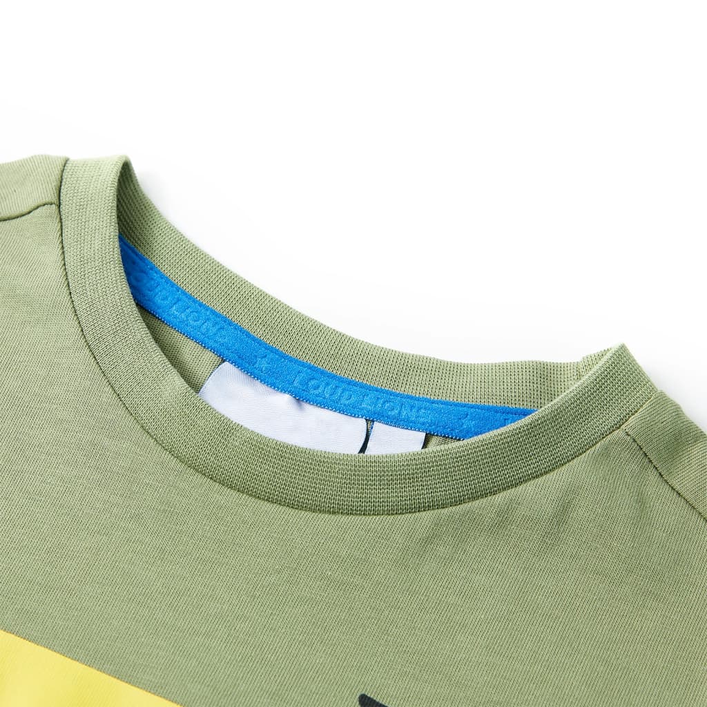 T-shirt de manga curta para criança caqui-claro 92