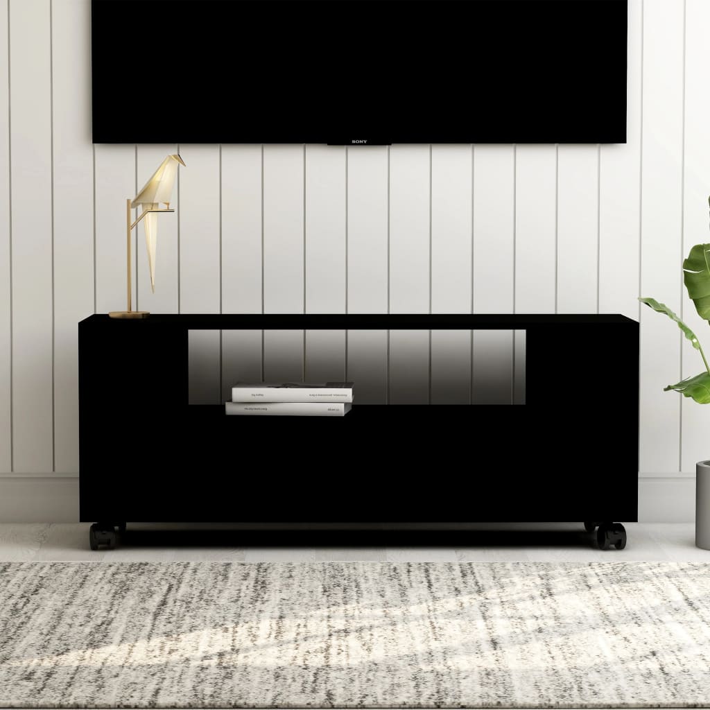 vidaXL Móvel de TV 120x35x48 cm derivados de madeira preto