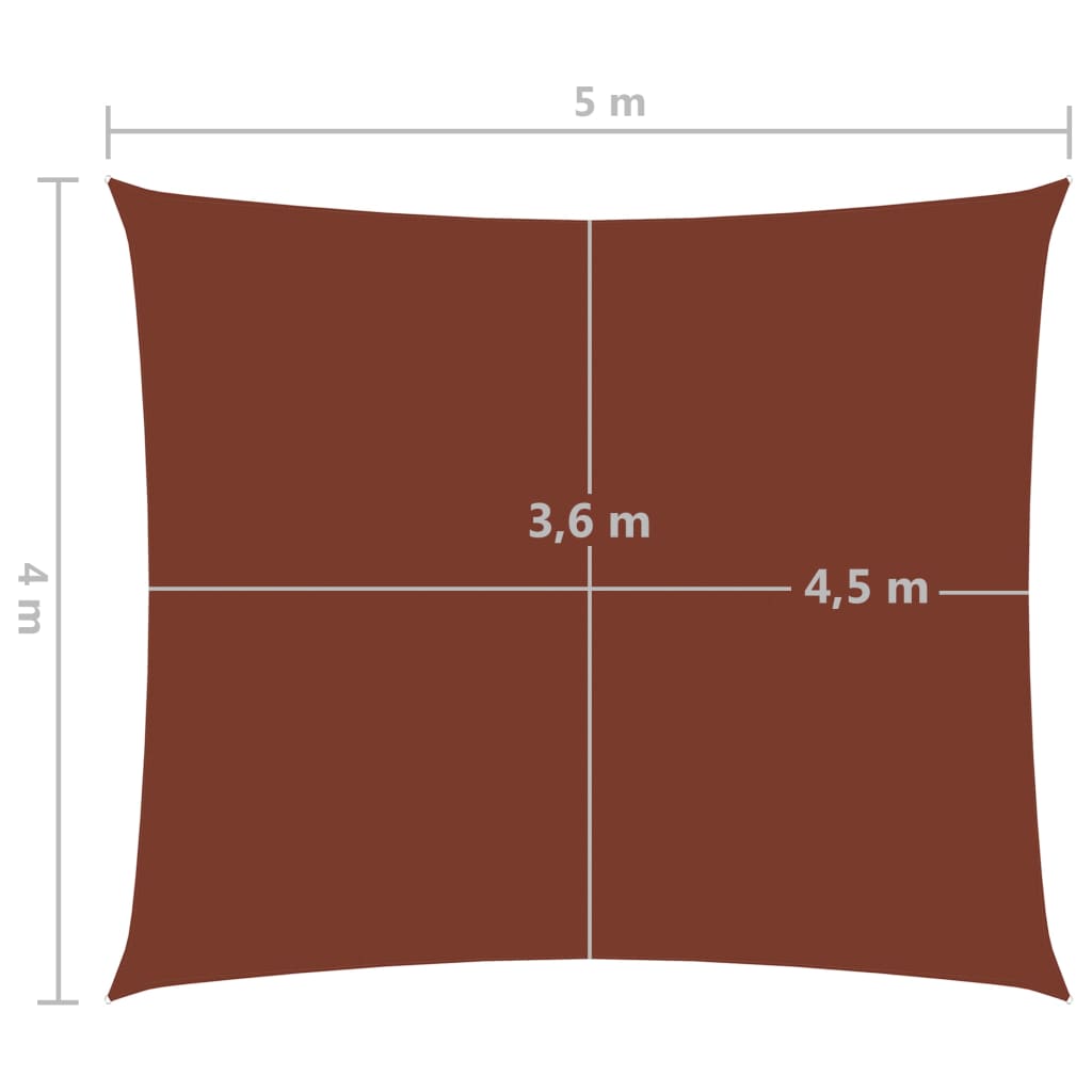 vidaXL Para-sol estilo vela tecido Oxford retangular 4x5 m terracota