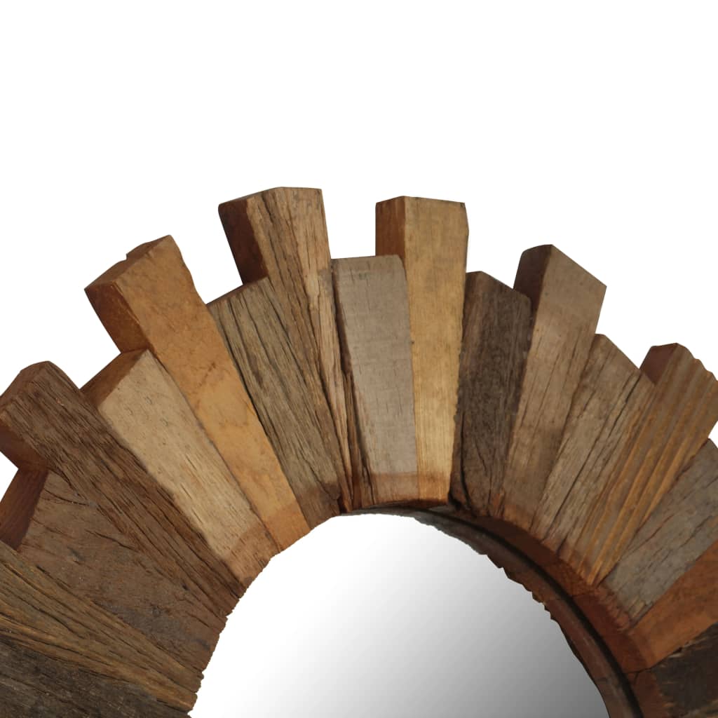 vidaXL Espelho de parede em madeira recuperada maciça 70 cm