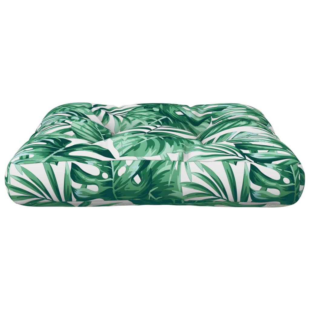 vidaXL Almofadão sofá de paletes 50x50x12 cm tecido padrão folhas