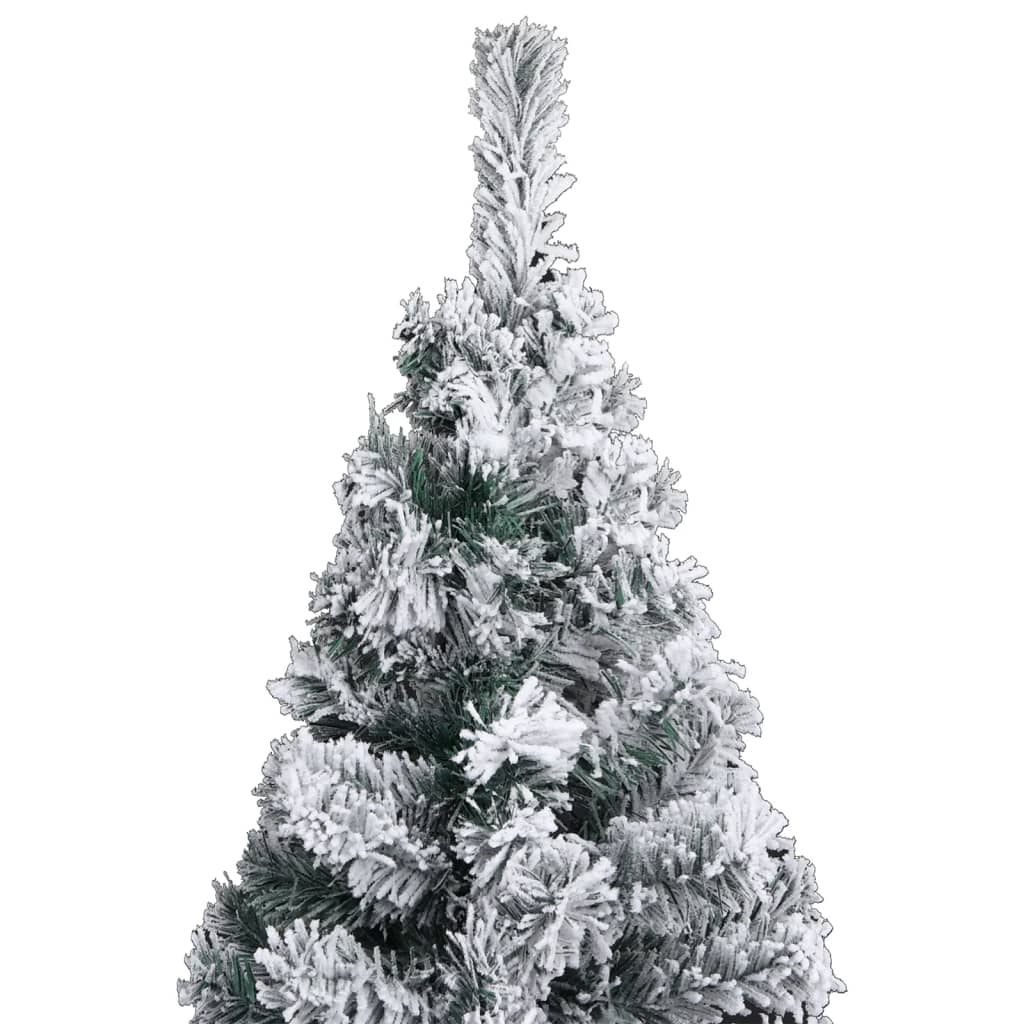 vidaXL Árvore de Natal pré-iluminada fina c/bolas e neve 120 cm verde