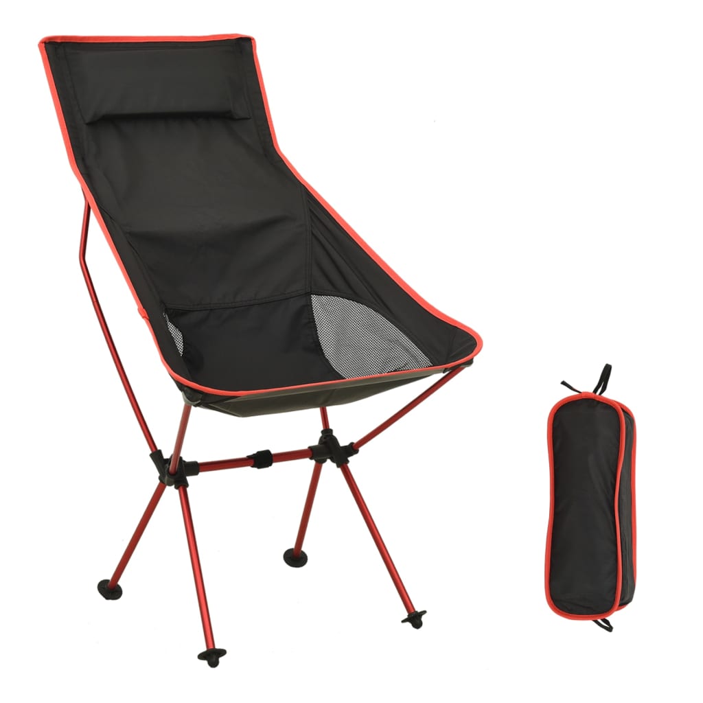 vidaXL Cadeira de campismo dobrável PVC e alumínio preto