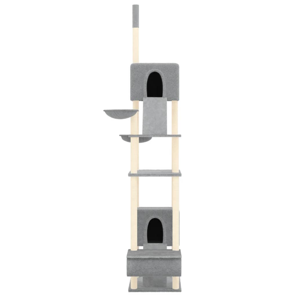 vidaXL Árvore gatos altura ajustável chão-teto 277-303 cm cinza-claro