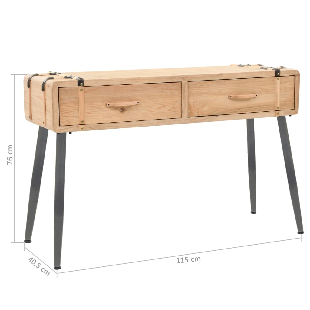 vidaXL Mesa consola madeira de abeto maciça 115x40,5x76 cm