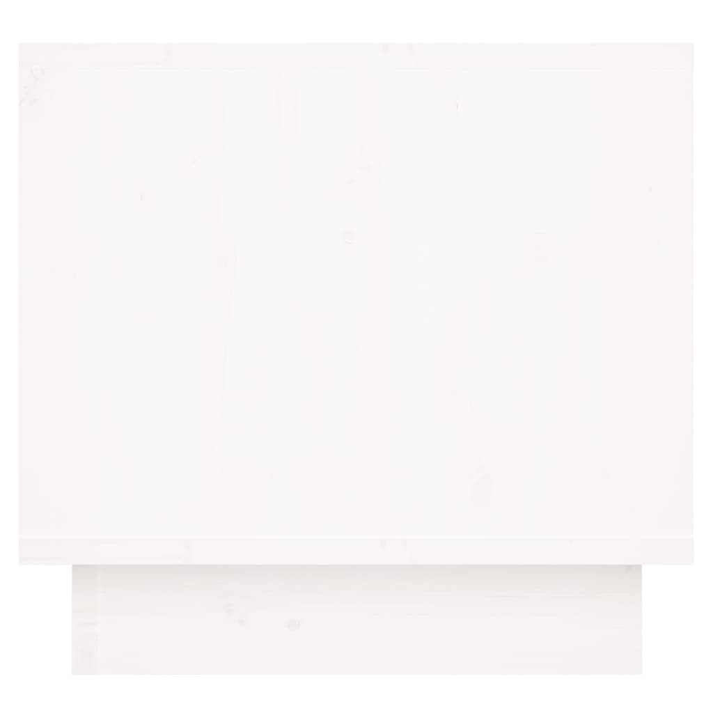 vidaXL Mesa de cabeceira 35x34x32 cm madeira de pinho maciça branco