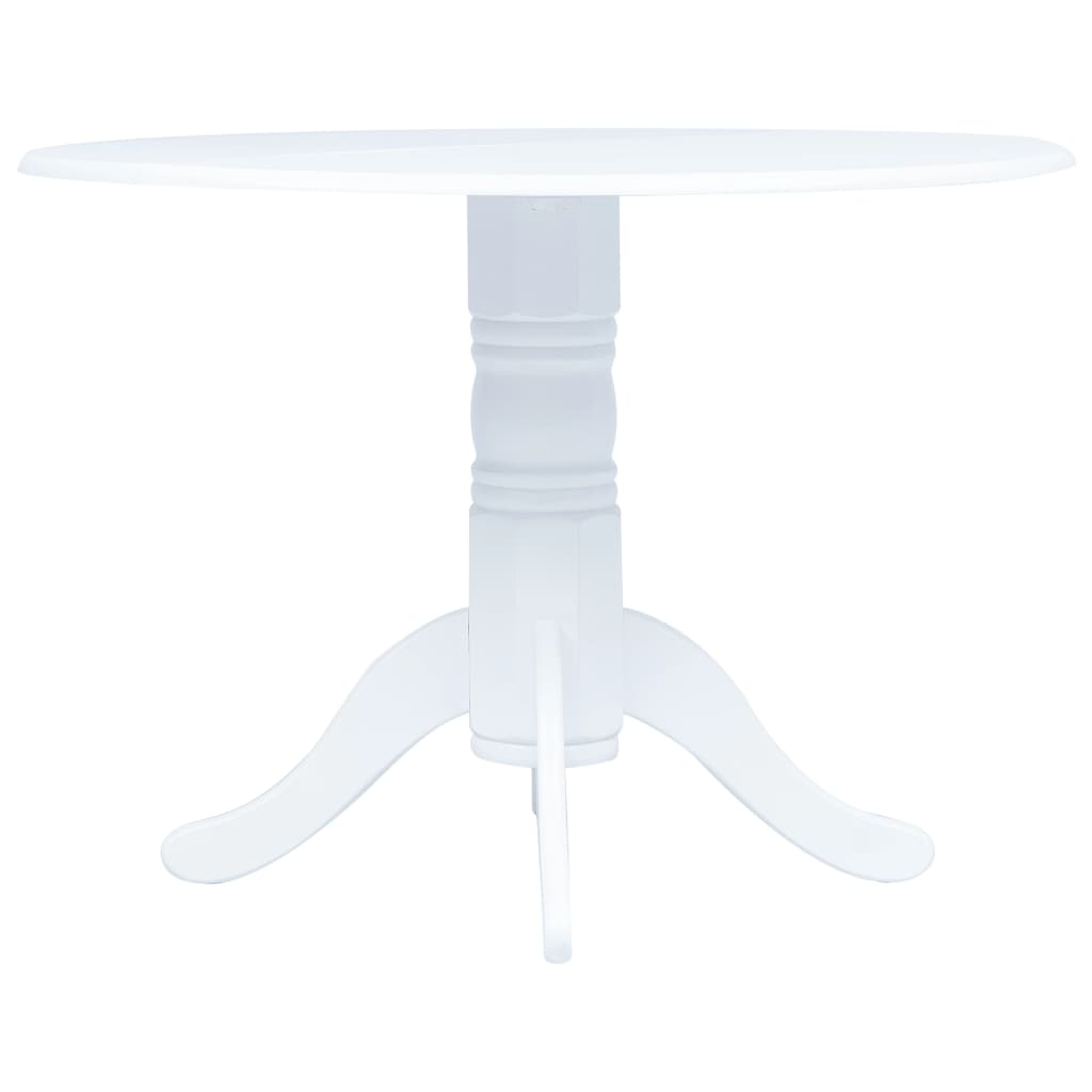 vidaXL Mesa de jantar 106 cm madeira de seringueira maciça branco