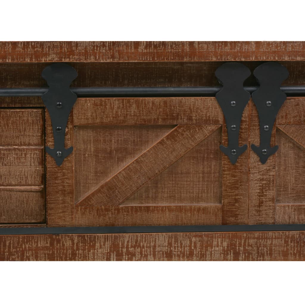 vidaXL Mesa consola madeira de abeto maciça 131x35,5x75 cm castanho
