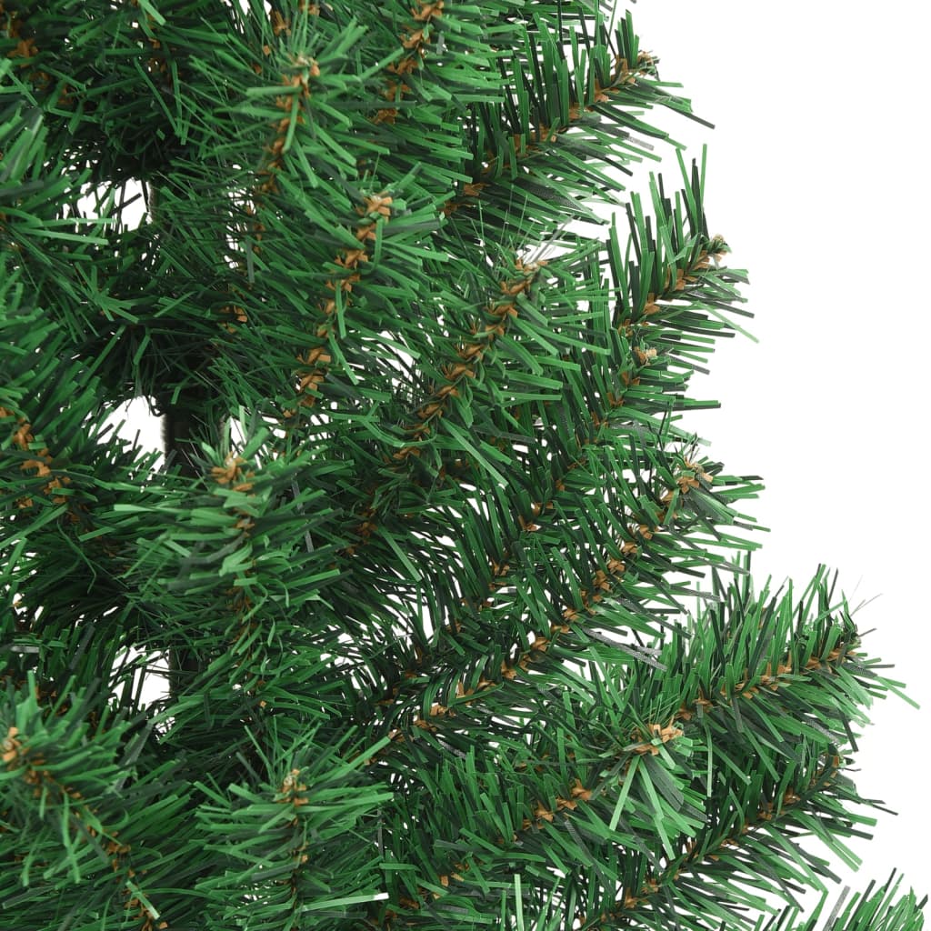 vidaXL Meia árvore de Natal artificial com suporte 210 cm PVC verde