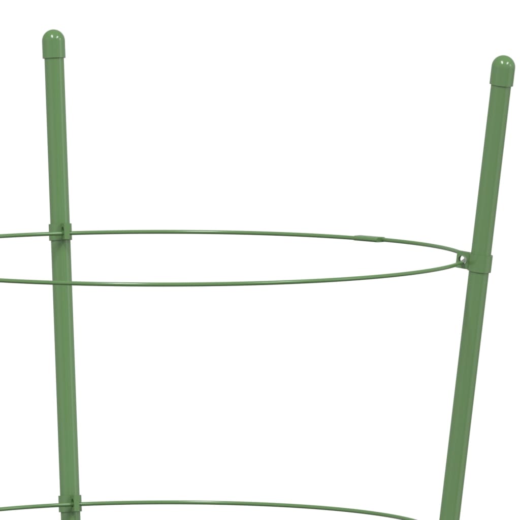 vidaXL Suportes p/ plantas de jardim c/ 3 anéis 5 pcs 45 cm aço verde