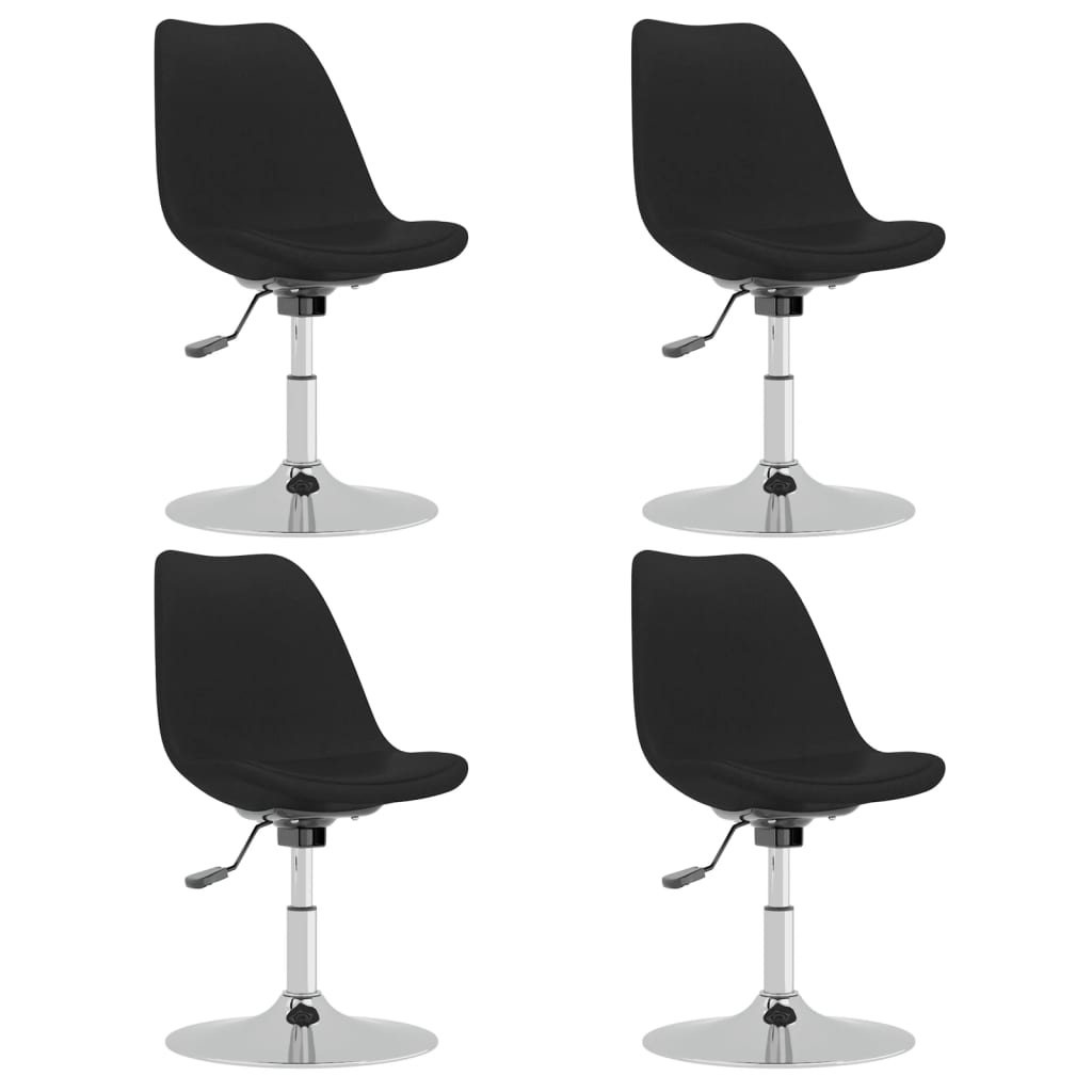 vidaXL Cadeiras de jantar giratórias 4 pcs tecido preto