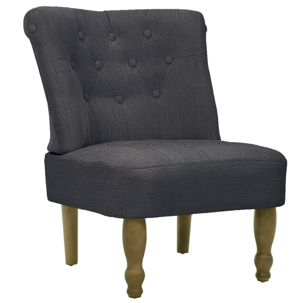 vidaXL Cadeira francesa tecido cinzento