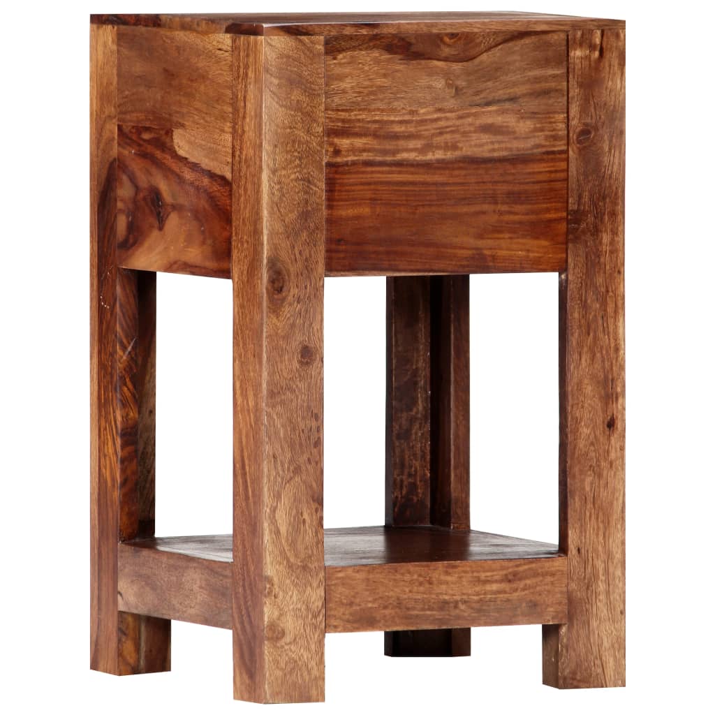 vidaXL Mesa de cabeceira em madeira de sheesham maciça 30x30x50 cm