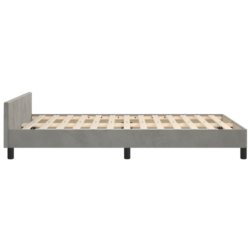 vidaXL Estrutura de cama c/ cabeceira 120x200 cm veludo cinzento-claro