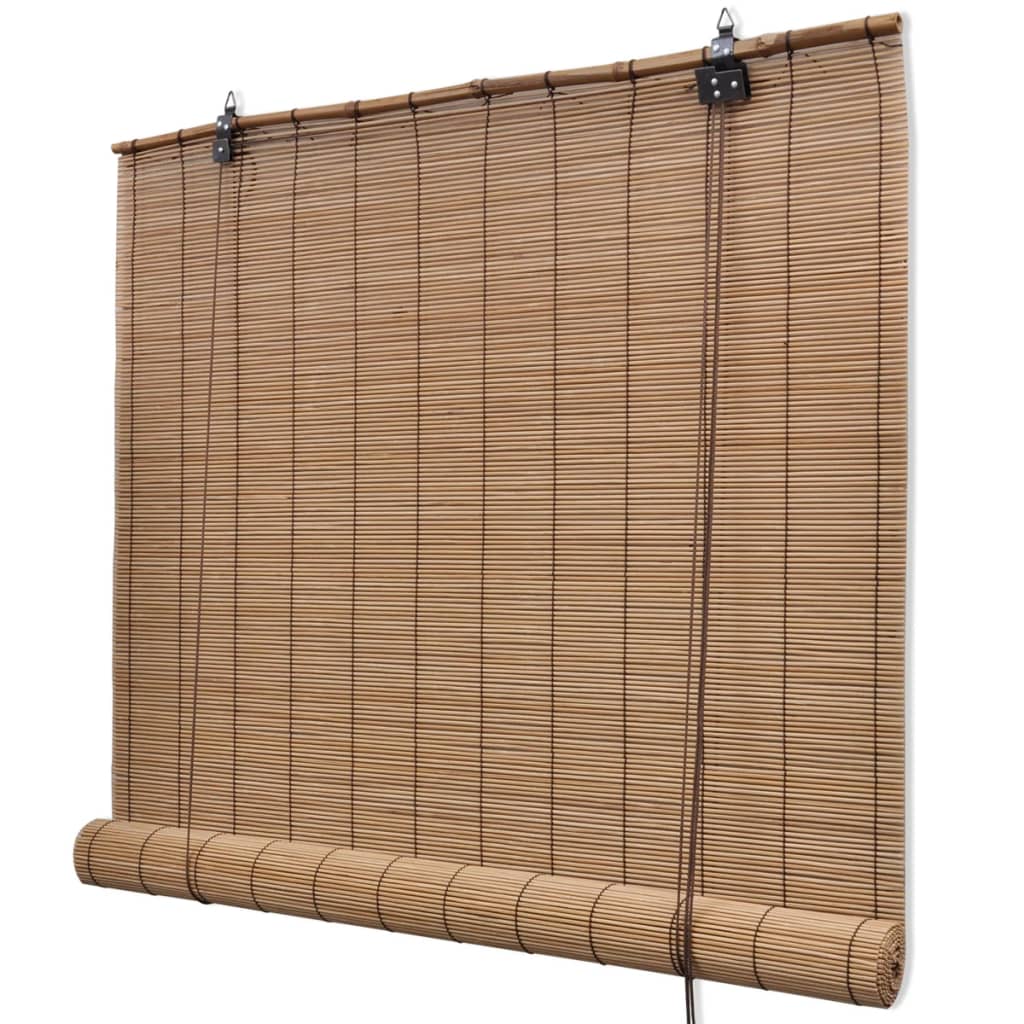 vidaXL Estores de rolo 2 pcs 100 x 160 cm bambu castanho
