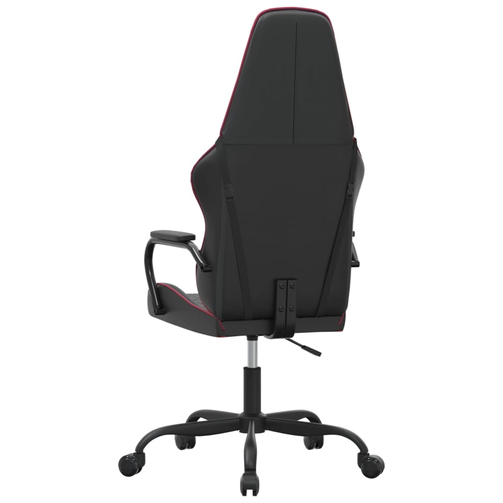 vidaXL Cadeira gaming couro artificial preto e vermelho tinto