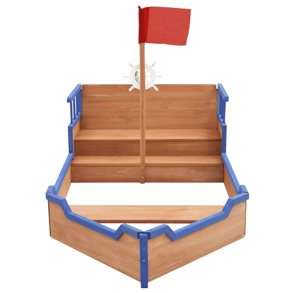 vidaXL Caixa de areia navio pirata 190x94,5x101 cm madeira de abeto