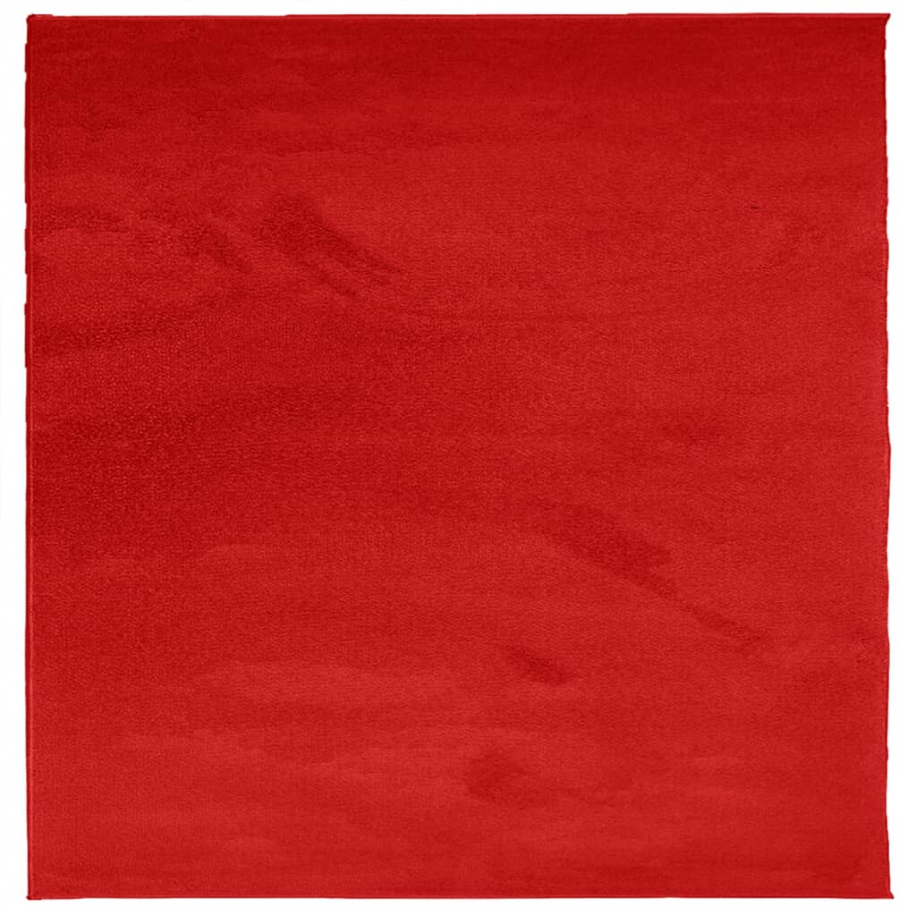 vidaXL Tapete de pelo curto OVIEDO 240x240 cm vermelho