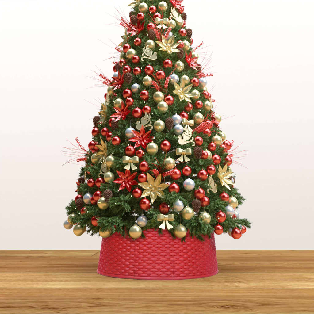 vidaXL Saia para árvore de Natal Ø65x19,5 cm vermelho