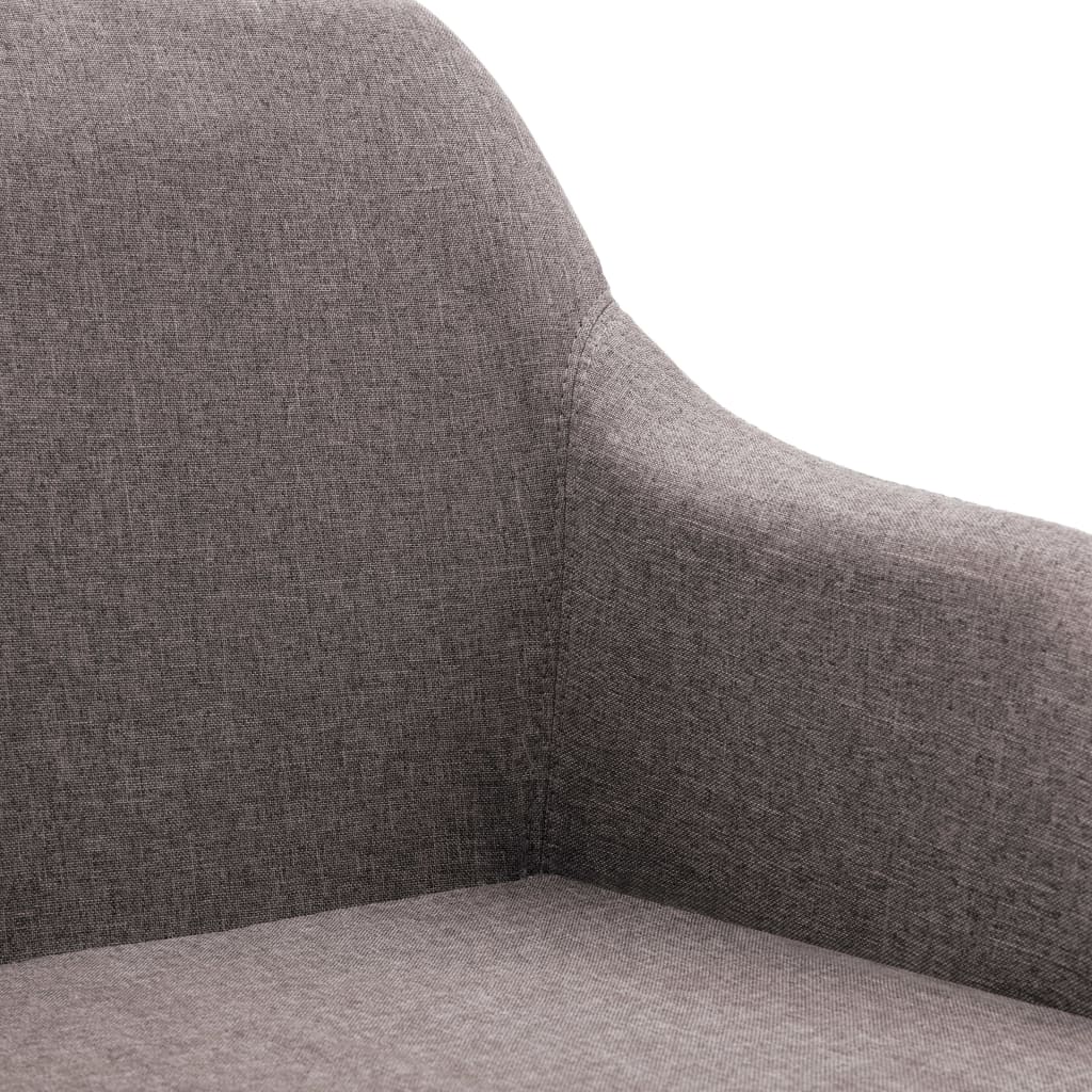 vidaXL Cadeira de jantar giratória tecido cinzento-acastanhado